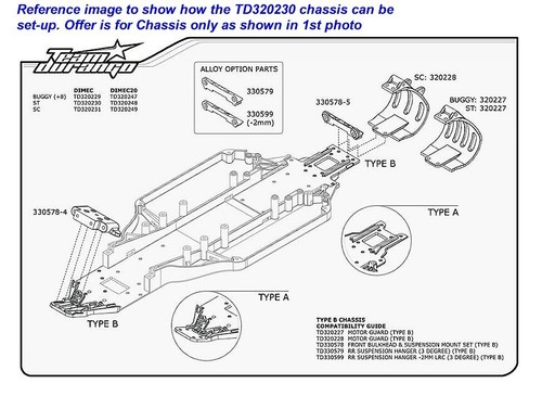 Team Durango TD320230 DIMEC Chassis Type B DEST210 Stadium Truck Optional Part - Picture 2 of 2