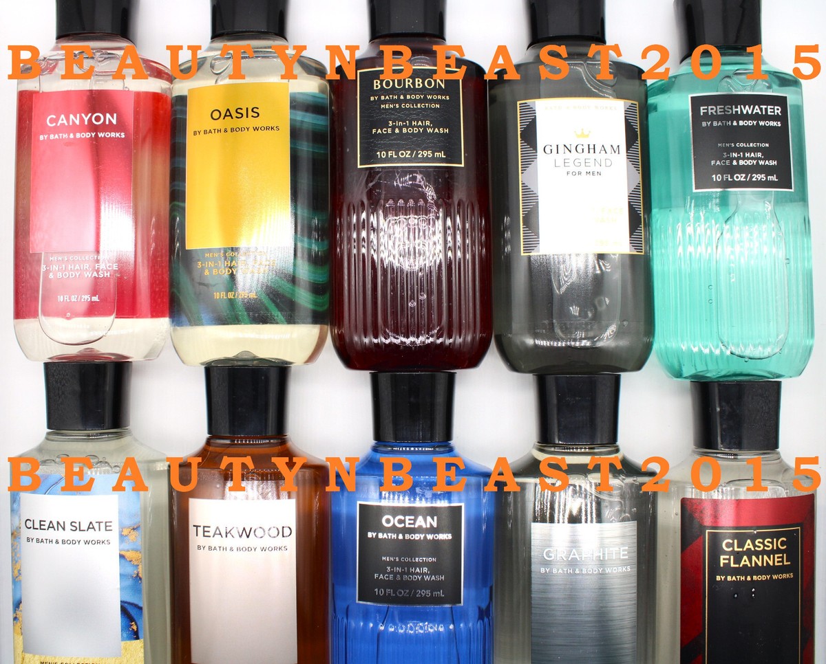 BATH AND BODY WORKS in HAIR BODY WASH FOR MEN FULL SIZE 10 FL OZ  295 ML