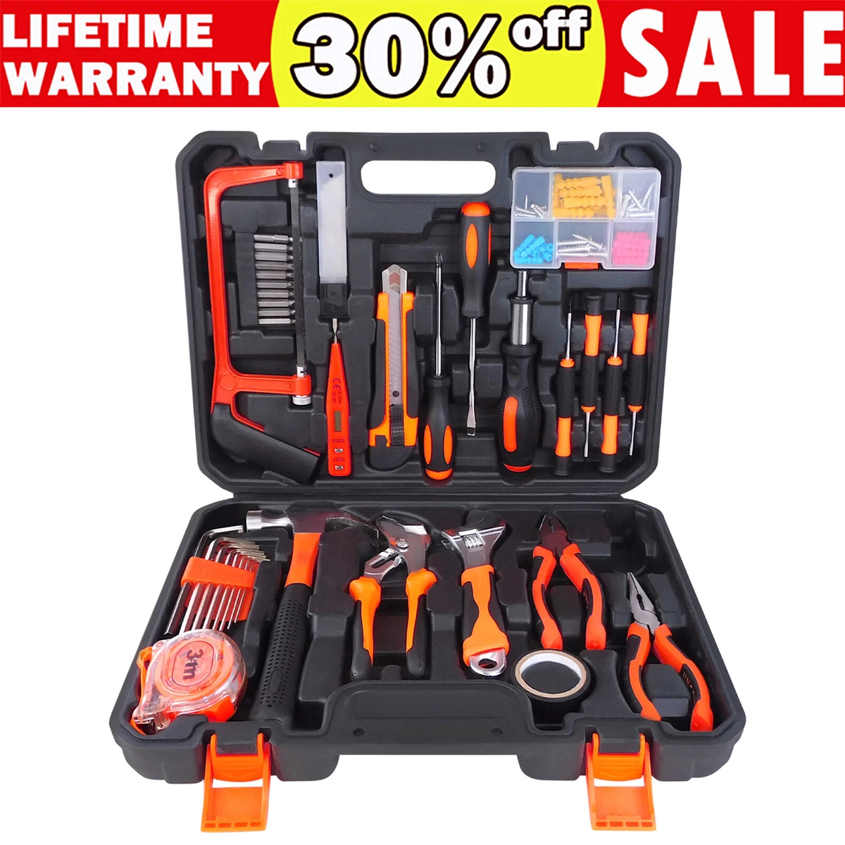 DEKO Caisse A Outil 128 Pièces, Malette Boite Coffret A Outils Complete Bricolage Avec Jeu Complet De Cles Tournevis Et Manchon DEKO Caisse A Outil 128 Pièces, Malette Boite Coffret A Outils Complete Bricolage Avec Jeu Complet De Cles Tournevis Et Manchon