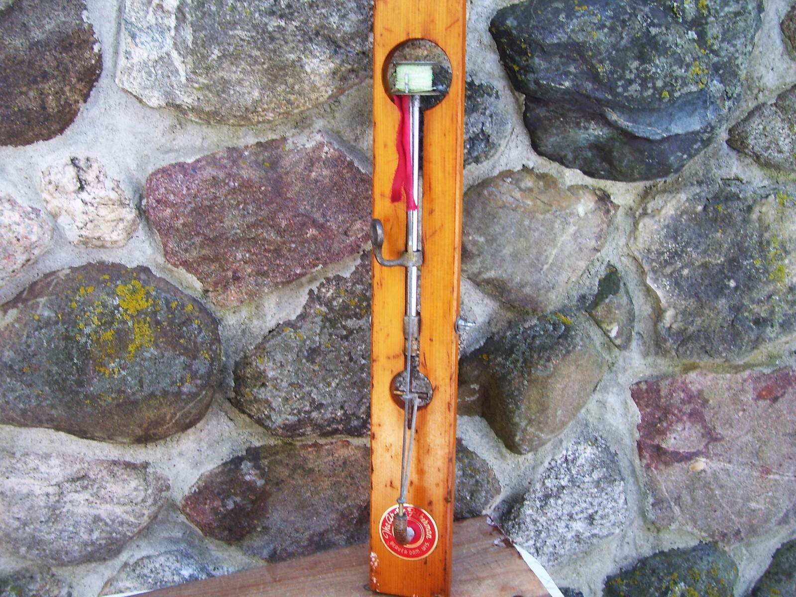 4 VINTAGE BEAVER DAM ICE FISHING TIP UP LOT USED ARCTIC FISHERMAN FOR