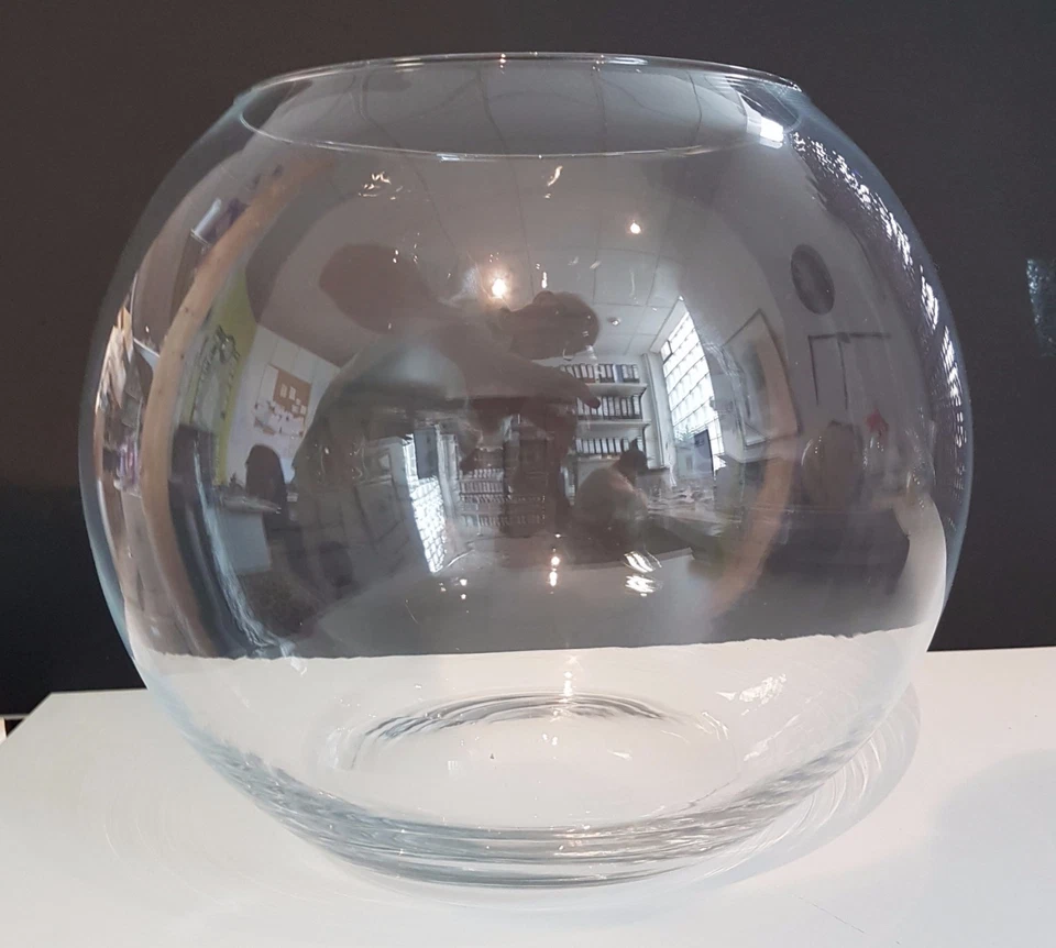 Kugelvase groß Vase mundgeblasenes Kristallglas Durchmesser 20 cm Hohe ca.16 cm - Bild 2 von 4