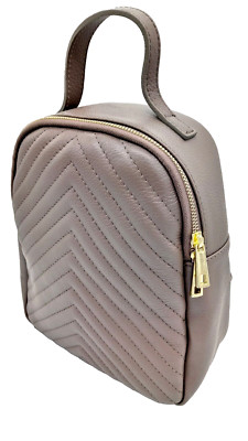 genuine leather backpack women work quilted shoulder backpack made in Italy dove