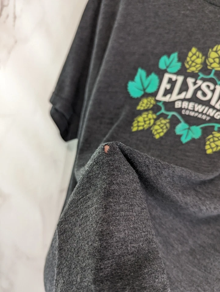 Elysian Brewing Shirt Mens Large Gray Seattle Beer Brewery Brew Tee Company - Image 4 of 4