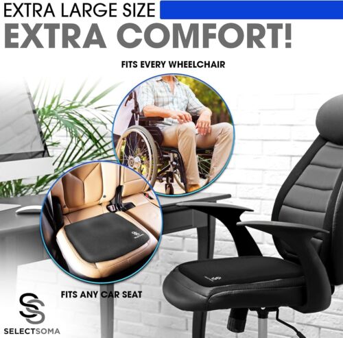 Ergonomic Gel Chair Cushion - Cooling Support for Sciatica, Back, & Coccyx Pain - Picture 4 of 9