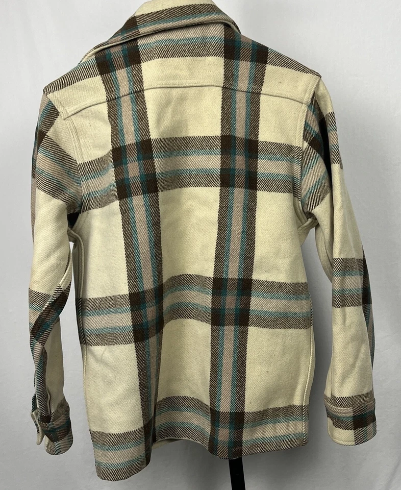 Chaqueta a Cuadros de Lana Franela Años 50 Pequeña Merrill Woolen Mill Hecha en EE. UU. Utilidad Foto 3 de 4