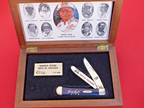 Case XX USA 1992 Blue bone Days of Thunder Harry Hyde NASCAR B254 Trapper knife