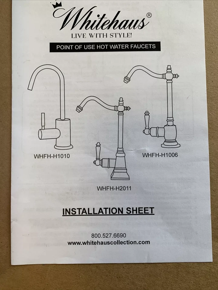 Grifo de cocina punto de uso Whitehaus WHFH-H1010-C acabado cromado pulido Foto 3 de 4