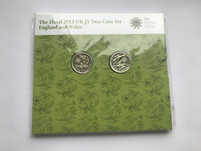 Simply COINS~ 2013 ENGLAND AND WALES BU 1 ONE POUND COINS IN ROYAL MINT PACK