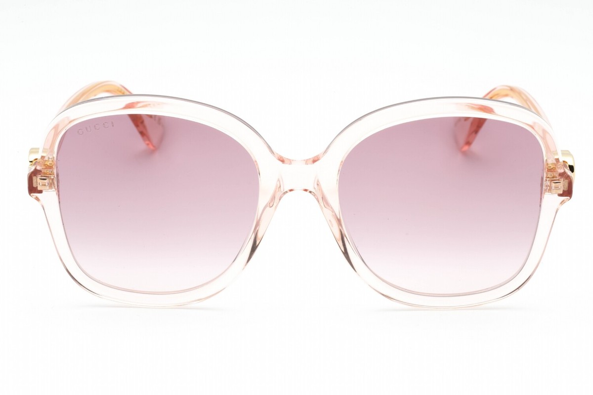 GUCCI GG1178S 005 Sunglasses Pink Frame Violet Lenses 56mm