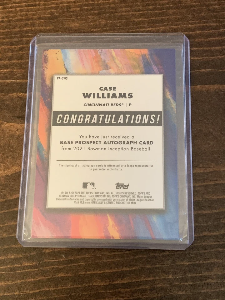 2021 Topps Inception Case Williams auto /50 Gold PA-CWS - Image 2 of 2