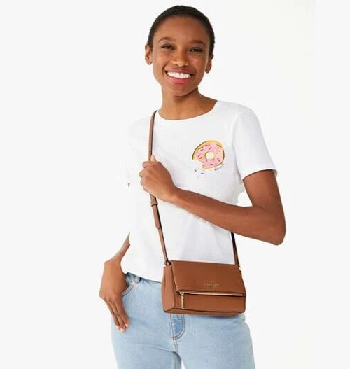 Nuovo sacchetto per polvere caldo pan di zenzero Kate Spade Leila mini cerniera in pelle ciottoli