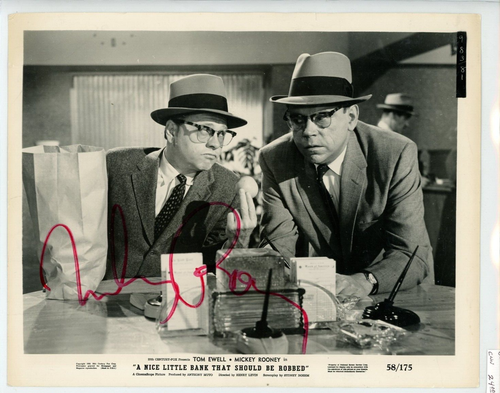 Autographed 8x10 Photo Actor Singer Dancer Legend Mickey Rooney - 第 1/2 張圖片