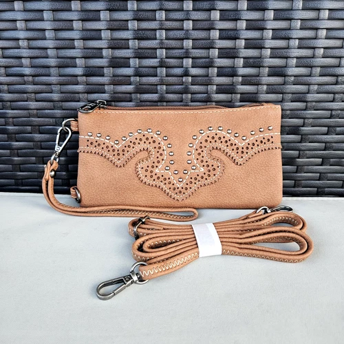 American Bling Concealed Carry Purse and Wallet Scroll Tooling Western Bag Brown - Picture 9 of 13