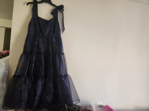 Melloday tiered floral midi dress midnight blue sz M BNWT - 第 7/15 張圖片