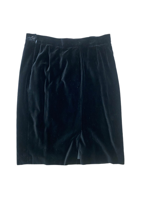 Yves Saint Laurent Vintage Black Velvet Skirt  Size 46 US 14