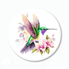 Hummingbird w/Orchids Scrapbook Stickers Envelope Seals Labels Party Favors