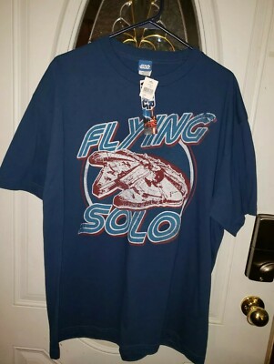 Star Wars T-Shirt  Flying Solo - Size LARGE - New with Disney Tags
