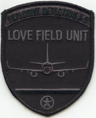 DALLAS TEXAS LOVE FIELD AIRPORT POLICE EXPLOSIVE BOMB DOG K-9 POLICE PATCH