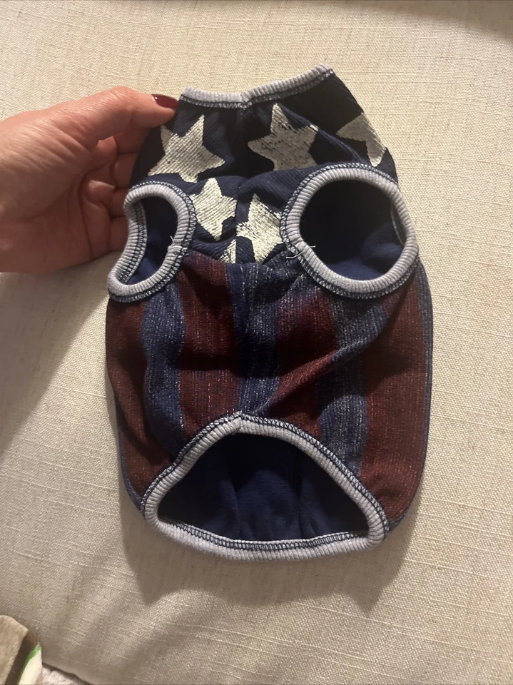 Camisa Perro USA XS S M Estrellas Rayas Patriota Bandera Veo Punto 4 de Julio Foto 2 de 2