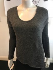 HELMUT LANG 10318 GRAY ASYMMETRICAL VISCOSE ALPACA BLEND SWEATER SZ P