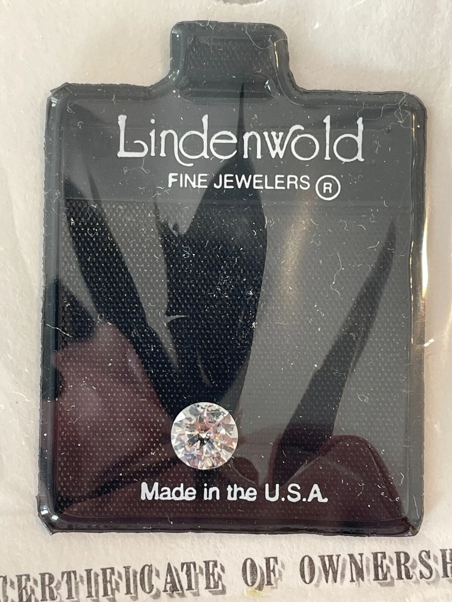 NEW 1992 Lindenwold s Fine Jewelers 1 CT Cubic Zirconia Diamond Simulant w COA