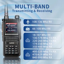 Multi-bands Ham Walkie-Talkies 256CH Air Band Two Way Radio NOAA Transceiver