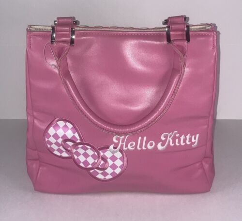 Hello Kitty Checkered Pink White Bag NWOT Vintage Sanrio Spring 2007 Collection - Picture 3 of 10