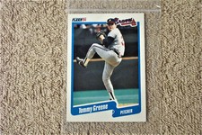 1990 Fleer (TOMMY GREENE, PITCHER) Milwaukee Braves, Baseball Card #584