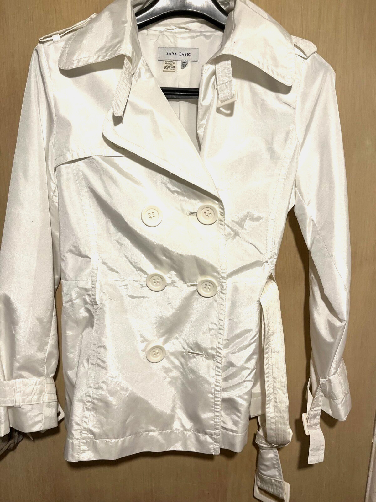 Zara Basic Womens 77302 White Polyester Short Dou… - image 1