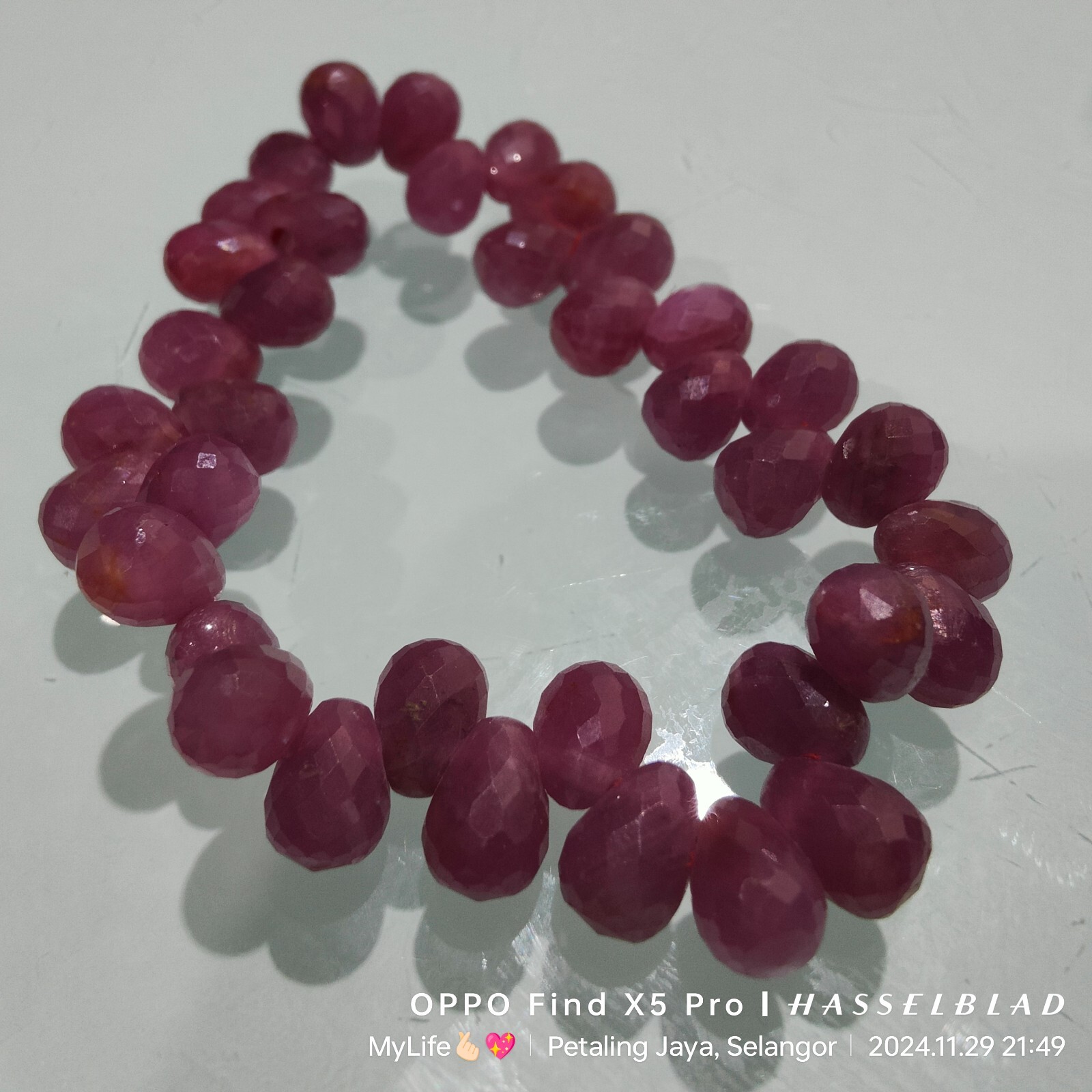 Stretchable Ruby Gemstone Bead Bracelet - image 14