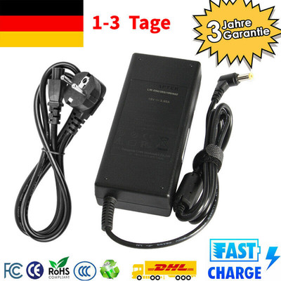 65W 19V Laptop Netzteil Ladegerät für Toshiba Satellite Medion MSI 5.5mm X 2.5mm