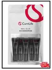 Curvlife Nail Tips Semi Solid Nail Glue 2G (5Pcs) - Super Strong, Soft Glue Gel