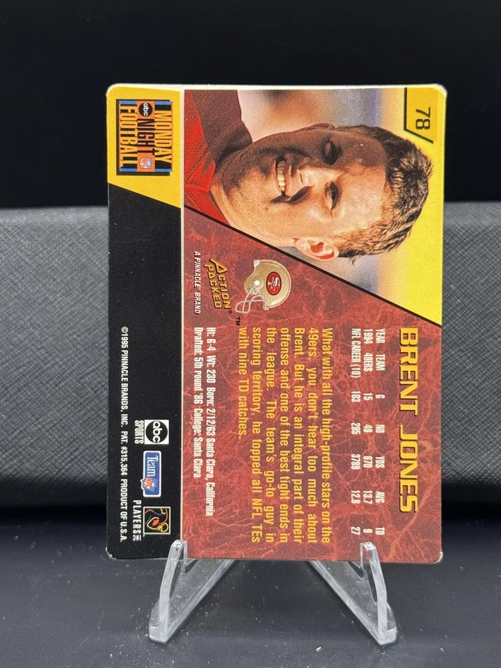 1995 Action Packed Monday Night Football #78 Brent Jones - Image 2 of 2