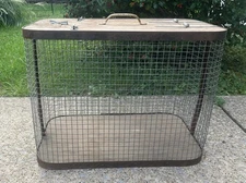 Vintage Antique Animal Cat Wire Cage Transport