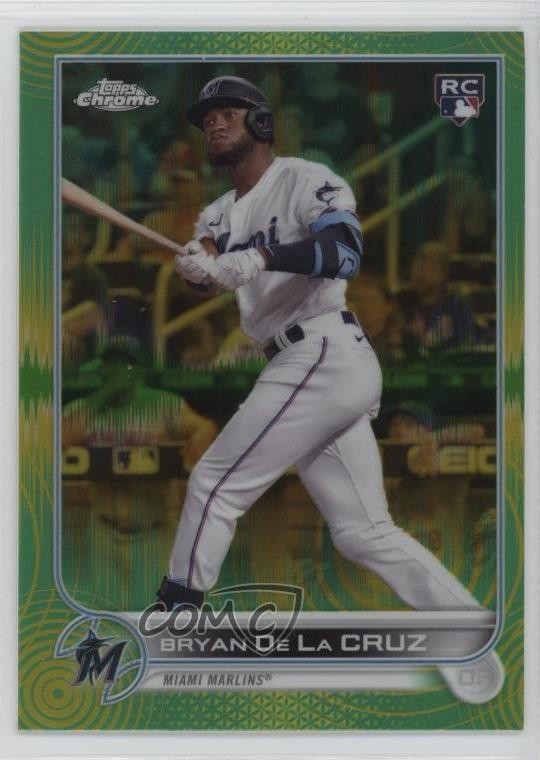 2022 Topps Chrome Sonic Green & Yellow Pulse Refractor /99 Bryan De La Cruz 0x4h