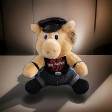 Harley Davidson Motorcycle Hog Biker Pig 10 Inch Plush Stuffed Animal 1998 Tags
