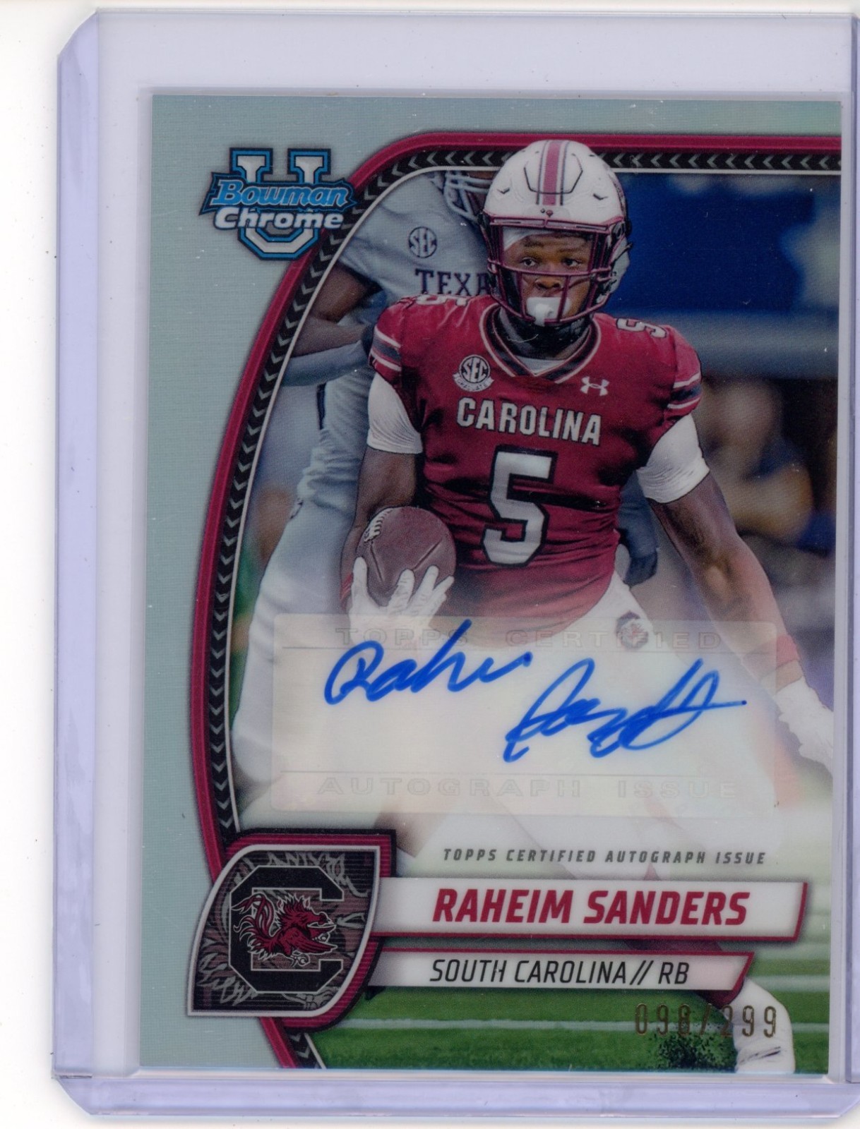 2024 Bowman U Chrome Prospect Refractor /299 Raheim Sanders #PA-RSA Auto