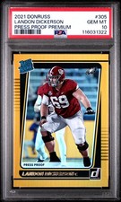 2021 Panini Donruss #305 Landon Dickerson Press Proof Premium (PSA 10)