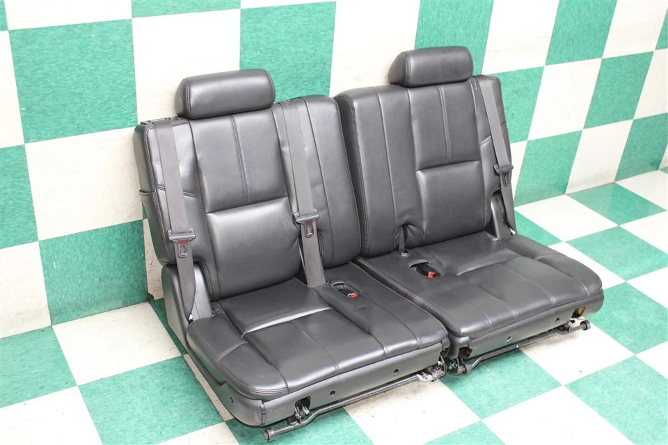 07' YUKON Black Leather Back Third 3rd Row Rear LH RH Removable Folding Seats OE Foto 3 de 4
