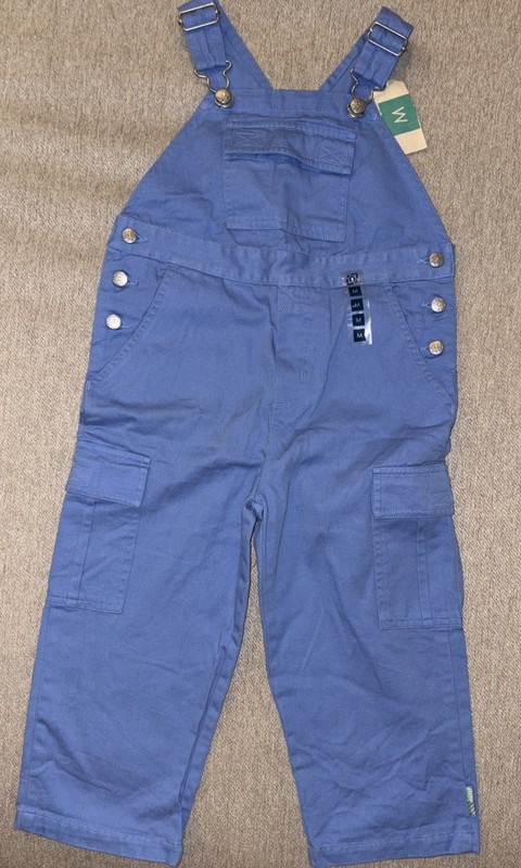 Gymboree vintage 1998 SPRING IN BLOOM  blue OVERALLS  MEDIUM 3 4 NWT
