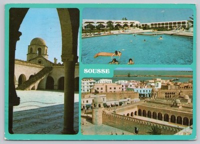 Sousse Tunisia, Hill Diar Hotel, Multiview, Vintage Postcard