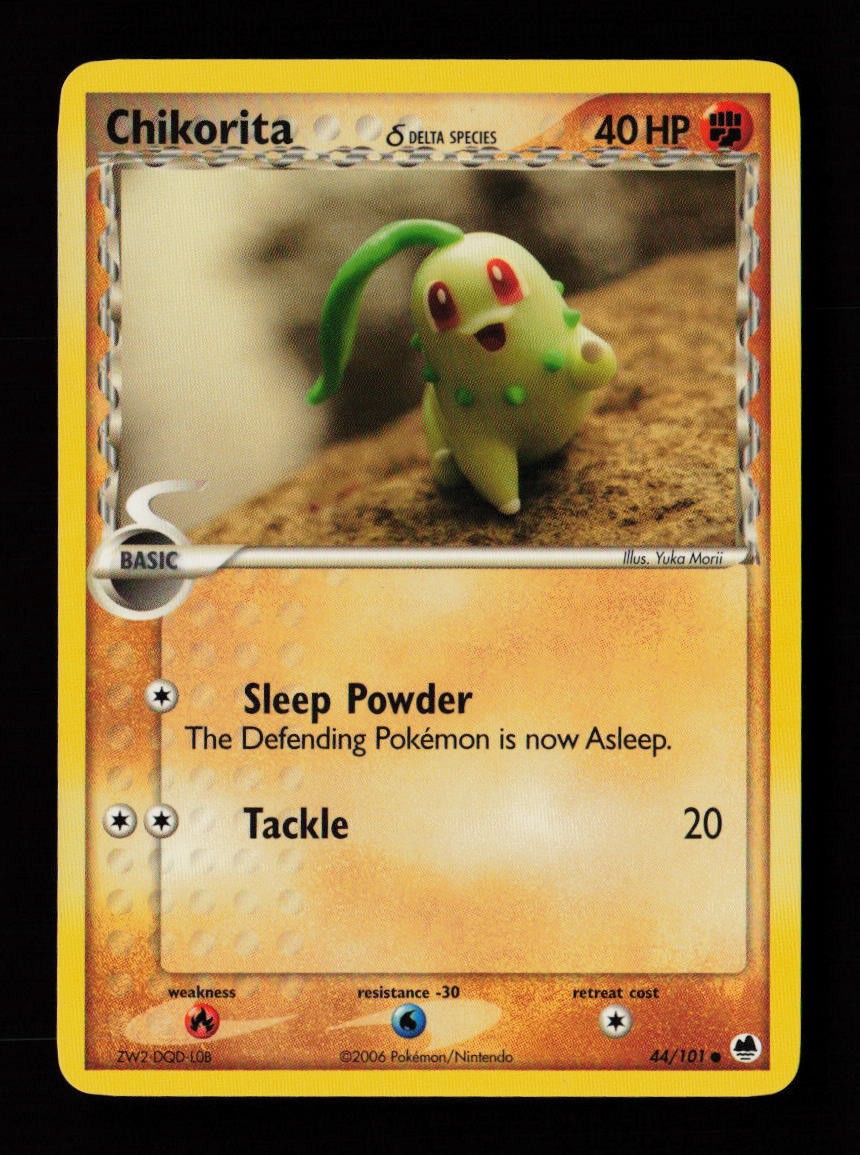 Chikorita (Delta Species) 44/101 Yuka Morii Dragon Frontiers Pokémon Card