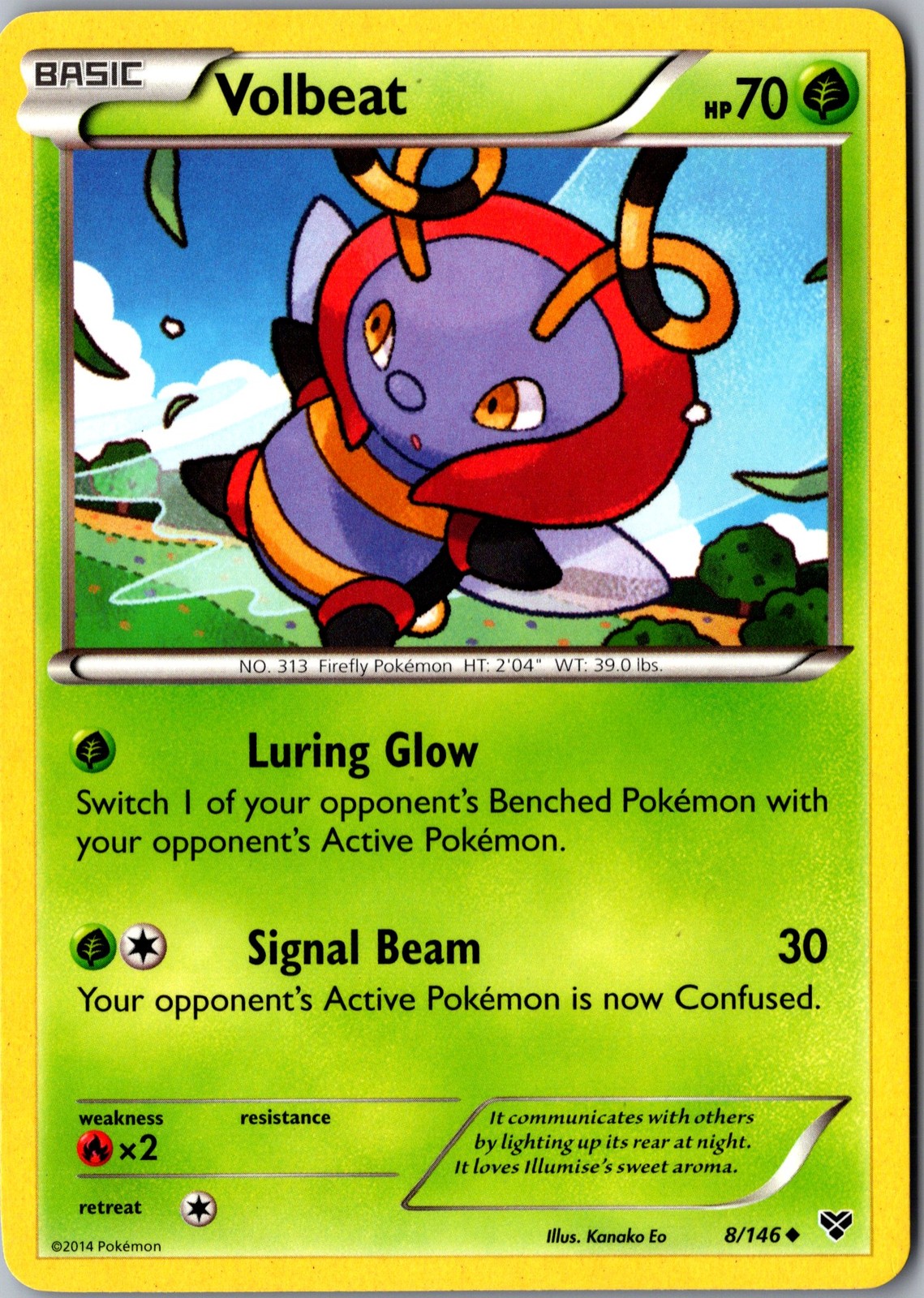 Volbeat 8/146 Uncommon XY Base Set Lightly Played Pokemon Card TCG Single