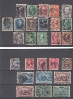 USA OLD STAMPS 120 OLD STAMPS ON 11 STOCKCARDS MIXED CONDITION