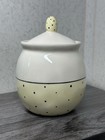 New RAE DUNN by MAGENTA SCOOP Sugar Yellow Polka Dot Jar Home Decor — photo 8