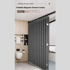 Tenda doccia bagno pieghevole in lino con magneti impermeabile tute cabina doccia