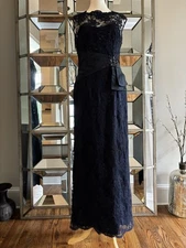 Rickie Freeman Teri Jon Navy Mother Of The Bride Groom Gown Dress Size 6