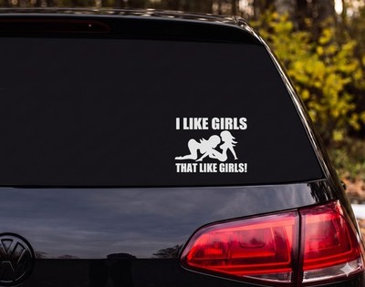 Two Female Silhouettes Sensual Pose I Like Girls That Like Girls Vinyl Decal
