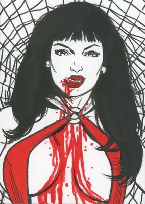 VAMPIRELLA ACEO SKIZZENKARTE VON DAVID GOLDING