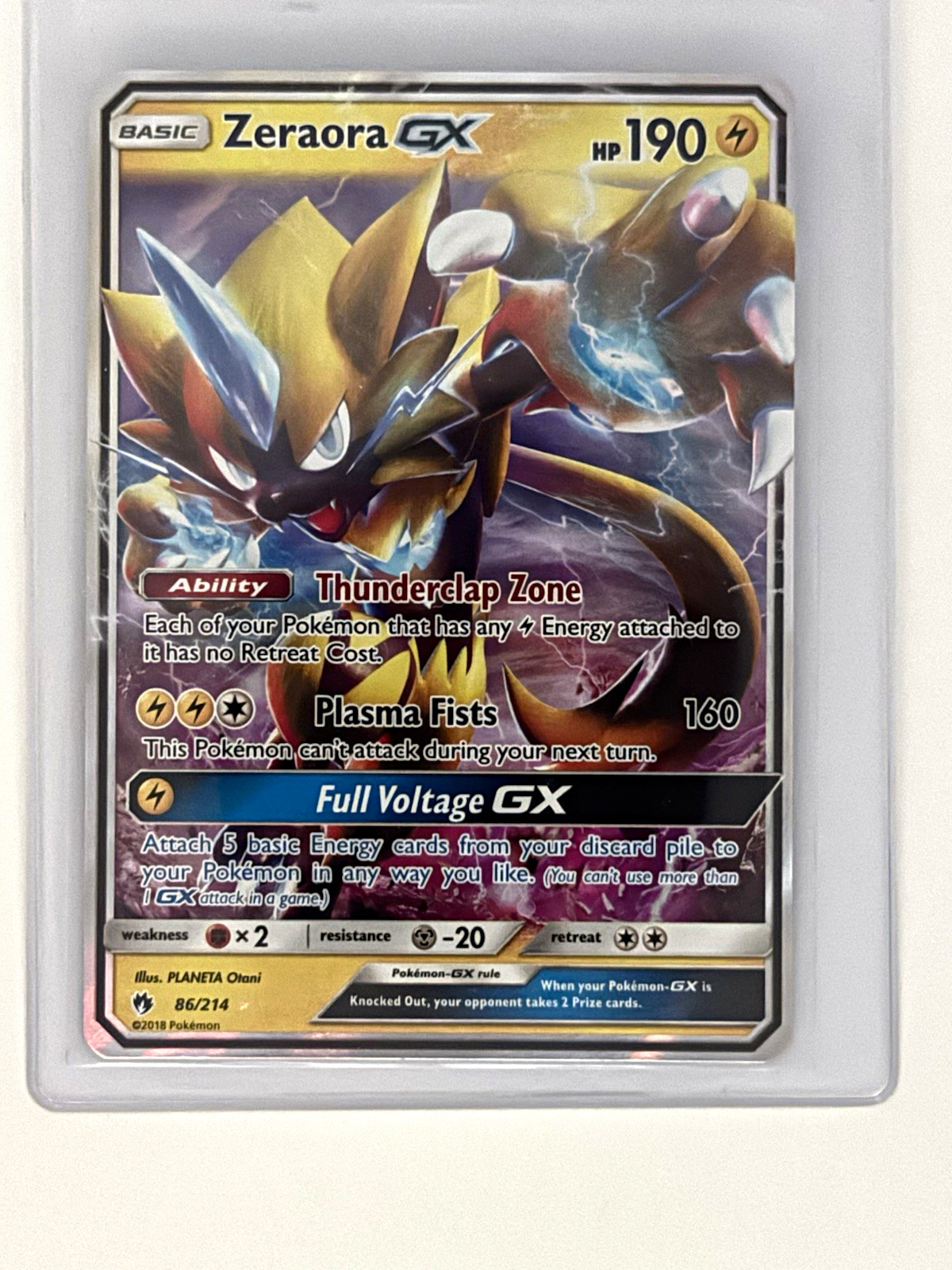 The Pokémon Company Zeraora GX Full Art Holo Ultra Rare 201/214 Sm-Lost Thunder